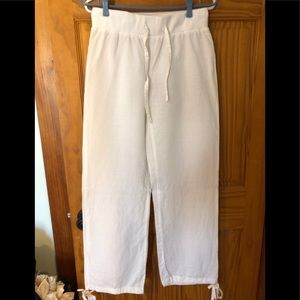 White linen pants